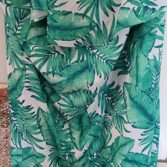 Gianni Bini Bright Green Ivory One Shoulder Pam The Breeze Dress Size Large - Picture 5 of 12